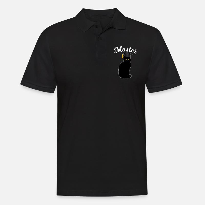 Master Studium Katze Lustiges Abschluss Geschenk - Männer Poloshirt - Schwarz