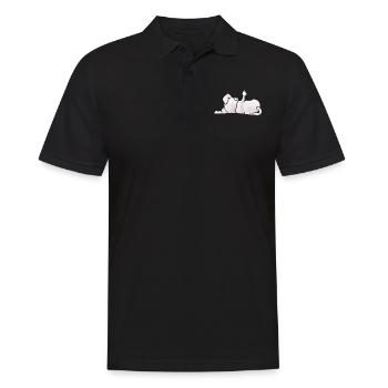Schnauzer Stinkefinger - Männer Poloshirt - Schwarz - Vorne - Kai (181cm)