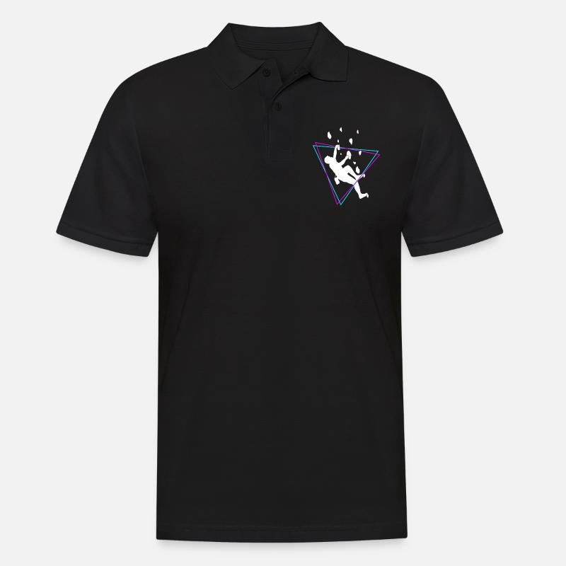 Kletterer Bergsteiger Kletterwand Retro Geschenk - Männer Poloshirt - Schwarz