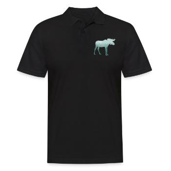 Elk Deer Forest Natural Landscape Gift - Men's Polo Shirt - black - Front - Kai (181cm)