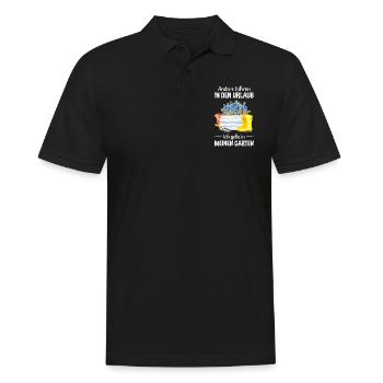 Garten Urlaub Lustiger Spruch Gärtner Geschenkidee - Männer Poloshirt - Schwarz - Vorne - Kai (181cm)