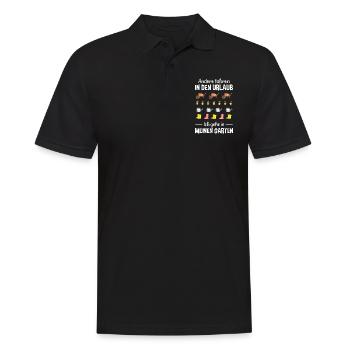 Garten Urlaub Lustiger Spruch Gärtner Geschenkidee - Männer Poloshirt - Schwarz - Vorne - Kai (181cm)