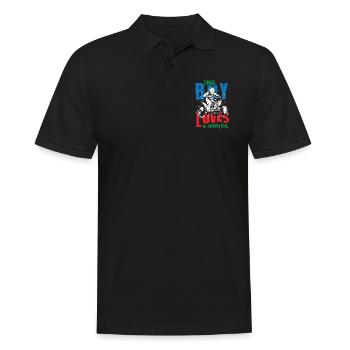 4 amateurs de vélo - Polo Homme - noir - Devant - Kai (181cm)