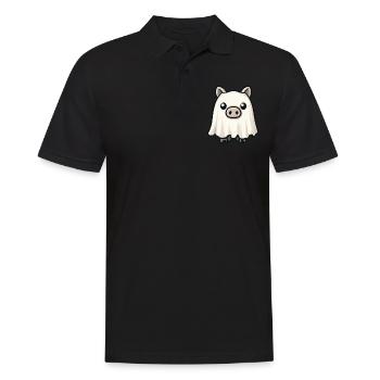 Schwein HalloweenGeist Wildschwein - Männer Poloshirt - Schwarz - Vorne - Kai (181cm)