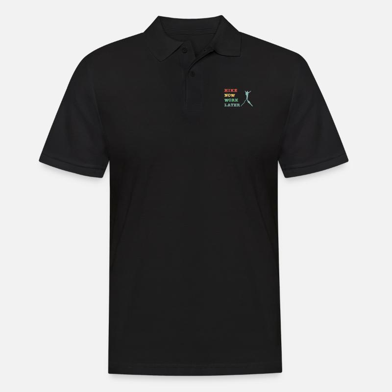 Hike now work later - Männer Poloshirt - Schwarz