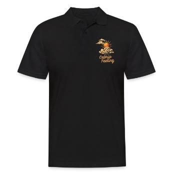 Sensation de cabriolet disant rétro soleil vent et nuages - Polo Homme - noir - Devant - Kai (181cm)