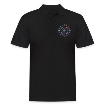 Mandala Yoga tribal Sonne strahlend blau bunt - Männer Poloshirt - Schwarz - Vorne - Kai (181cm)