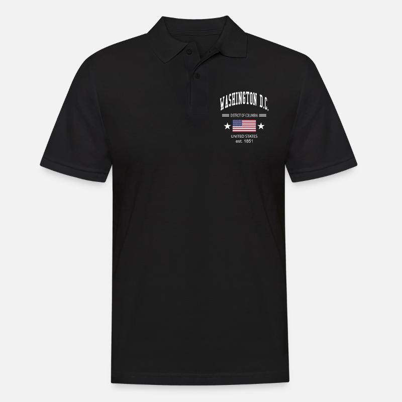 Washington DC - Männer Poloshirt - Schwarz