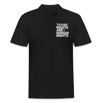 LBGT Flag Gay Pride Trans rights are human rights - Männer Poloshirt - Schwarz - Vorne - Kai (181cm)