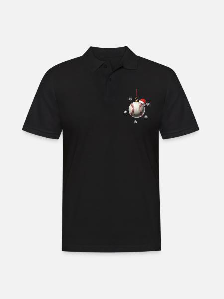 FROHE WEIHNACHTEN BASEBALL - Männer Poloshirt - Schwarz