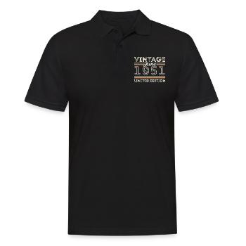 Juni 1951 Juni Geburtstagsgeschenk Juni 1951 - Männer Poloshirt - Schwarz - Vorne - Kai (181cm)