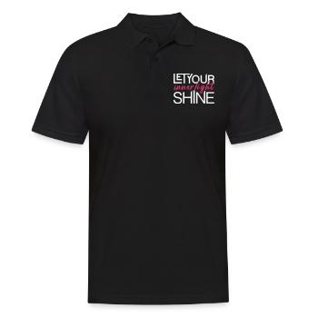 SHINE inner LIGHT | Let your inner light shine - Men's Polo Shirt - black - Front - Kai (181cm)