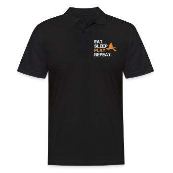 Gitarrist Eat Sleep Play Repeat - Männer Poloshirt - Schwarz - Vorne - Kai (181cm)
