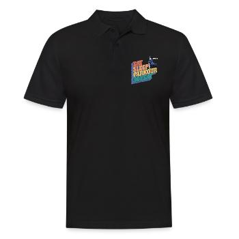 Parkour Manger Dormir Parkour Répéter - Polo Homme - noir - Devant - Kai (181cm)