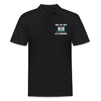 Stift Kassette - Männer Poloshirt - Schwarz - Vorne - Kai (181cm)