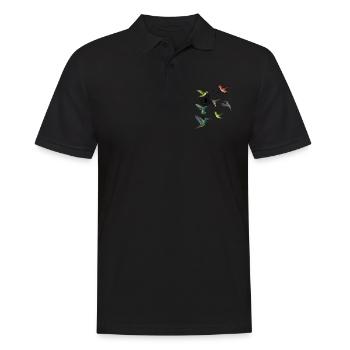 Kolibri Löwenzahn Hummel Kolibri Vogel Shirt - Männer Poloshirt - Schwarz - Vorne - Kai (181cm)