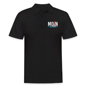 Mot bas allemand plage Mer Baltique disant Mer du Nord - Polo Homme - noir - Devant - Kai (181cm)