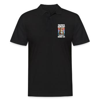 Faultier will Kaffee Guten Morgen? Ganz dünnes Eis - Männer Poloshirt - Schwarz - Vorne - Kai (181cm)