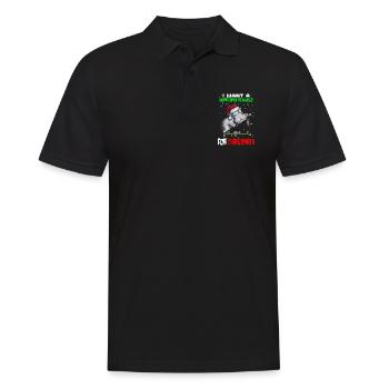 Mathe lernen lustiges Nilpferd an Weihnachten - Männer Poloshirt - Schwarz - Vorne - Kai (181cm)