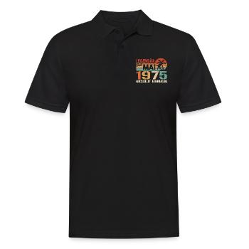 Legendär seit Mai 1975 - Geburtstag im Mai 1975 - Männer Poloshirt - Schwarz - Vorne - Kai (181cm)