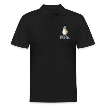 Mouette avec bonnet tricoté dit Moin Bas Allemand du Nord - Polo Homme - noir - Devant - Kai (181cm)