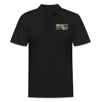 1957 Vintage Retro 1957 Geburtstagsgeschenk - Männer Poloshirt - Schwarz - Vorne - Kai (181cm)