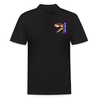 Neon Raptor - Vélociraptor multicolore - Polo Homme - noir - Devant - Kai (181cm)