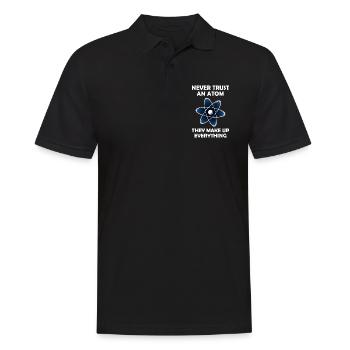 Never Trust An Atom Graphic - Men's Polo Shirt - black - Front - Kai (181cm)
