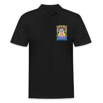 Graphique de musique hippie - Polo Homme - noir - Devant - Kai (181cm)