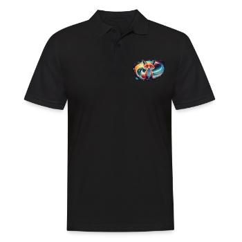 Fuchs - Illustration - Männer Poloshirt - Schwarz - Vorne - Kai (181cm)