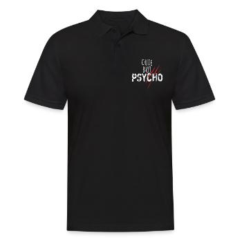 Cute but psycho - Spruch - Men's Polo Shirt - black - Front - Kai (181cm)