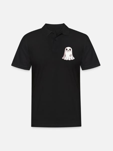 Sæl Dyr Halloween Sjov Spøgelse - Herre poloshirt - sort