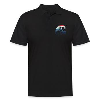 Welle - Surfer - Surf - Geschenk - Männer Poloshirt - Schwarz - Vorne - Kai (181cm)