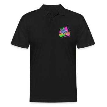 80s For Ever - 80s - colorful + crazy - Men's Polo Shirt - black - Front - Kai (181cm)