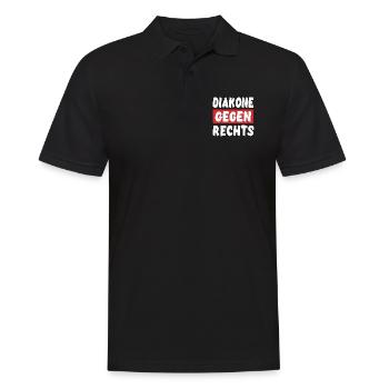Diakone Gegen Rechts - Rechts Nein Danke - Männer Poloshirt - Schwarz - Vorne - Kai (181cm)