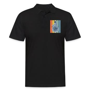 Meditating Astronaut Retro Style - Polo Homme - noir - Devant - Kai (181cm)