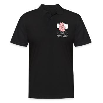 Pig Sleeping Shirt Pigs Gift - Men's Polo Shirt - black - Front - Kai (181cm)
