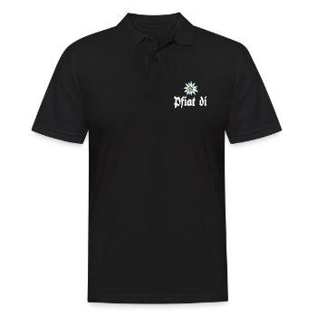 Pfiat di - Alpen Edelweiß Gruß aus Bayern - Männer Poloshirt - Schwarz - Vorne - Kai (181cm)