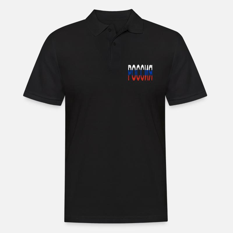 Rossiya Russie Drapeau russe Voyage à Moscou - Polo Homme - noir