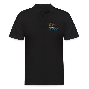 Bester Onkel - Pate - Held - Legende - Spruch - Männer Poloshirt - Schwarz - Vorne - Kai (181cm)