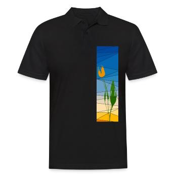 Königstag Tulpe mit Sonnenuntergang - Männer Poloshirt - Schwarz - Vorne - Kai (181cm)