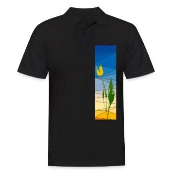 Tulip in cubic sundown - Men's Polo Shirt - black - Front - Kai (181cm)