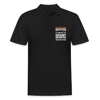 Archery If At First Crossbow Target Hunting Archer - Männer Poloshirt - Schwarz - Vorne - Kai (181cm)