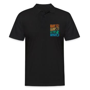 Forging Eat Sleep Hit Retro Goldsmith Blacksmiths - Men's Polo Shirt - black - Front - Kai (181cm)