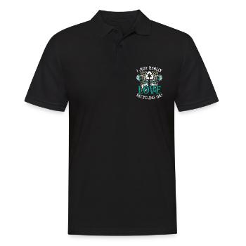 Recycling I Just Really Love Eco Friendly Recycler - Männer Poloshirt - Schwarz - Vorne - Kai (181cm)