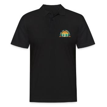 Semi-marathon 13.1 Came Run Retro Track and Field - Polo Homme - noir - Devant - Kai (181cm)