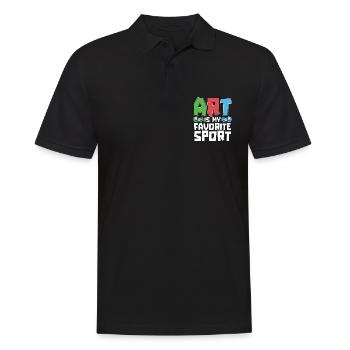 L’art du peintre est mon sport préféré Aime le pinceau - Polo Homme - noir - Devant - Kai (181cm)