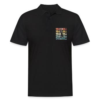 Beach Volleyball Retro Volleyball Set Beachball - Männer Poloshirt - Schwarz - Vorne - Kai (181cm)