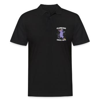 Rock Climbing Saves Cats Loves Mountain Climbing - Männer Poloshirt - Schwarz - Vorne - Kai (181cm)
