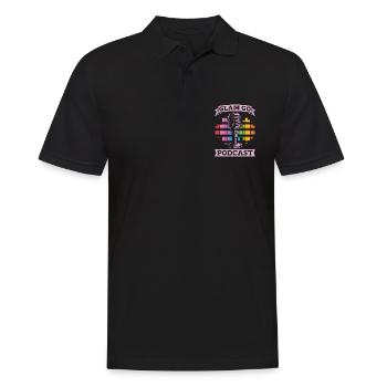 Podcasting Glam Go Podcast Radio Broadcast Blogger - Männer Poloshirt - Schwarz - Vorne - Kai (181cm)
